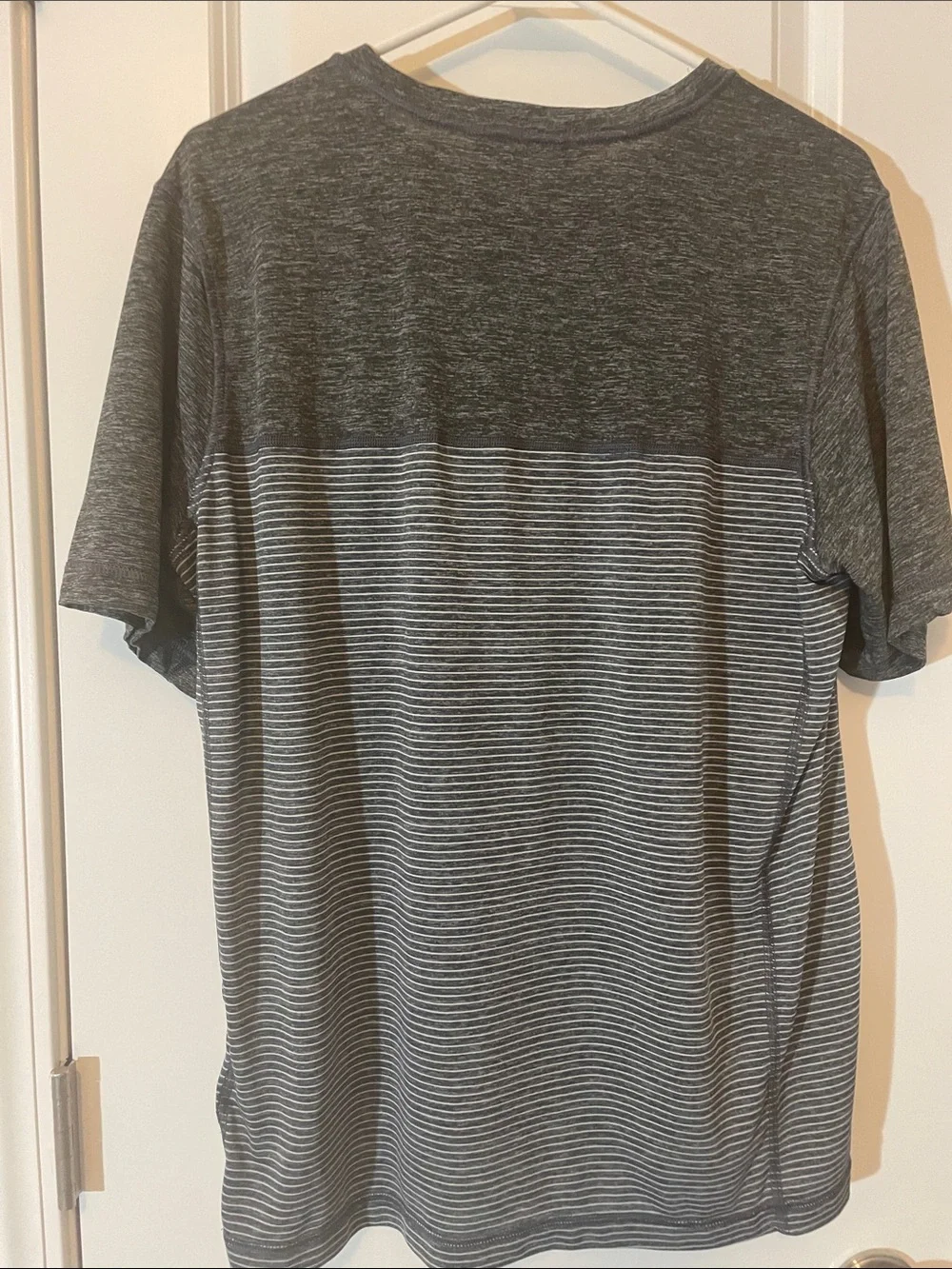 The North Face Men’s Gray Striped Short Sleeve Pocket Tee